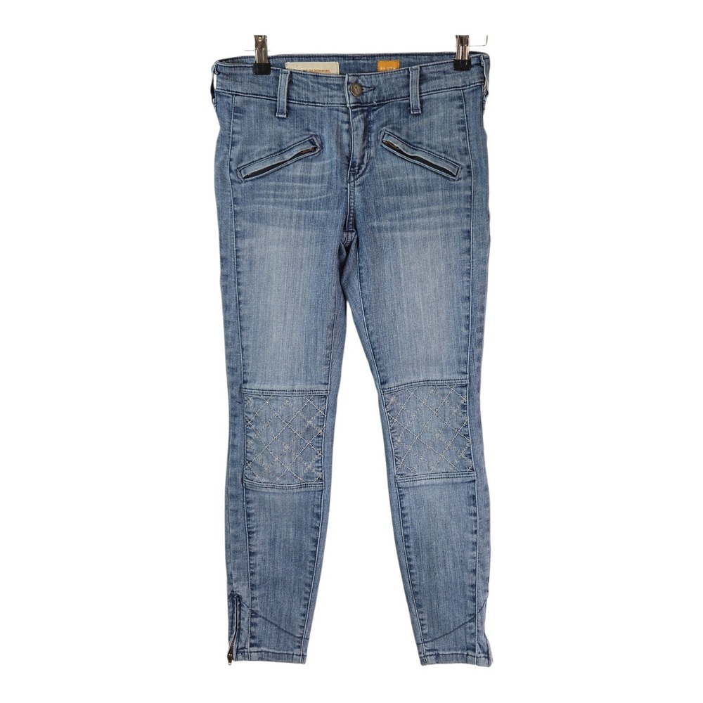 Pilcro and the Letterpress Women's Skinny Jeans‎ Moto Zipper Blue Wash 27P Chic